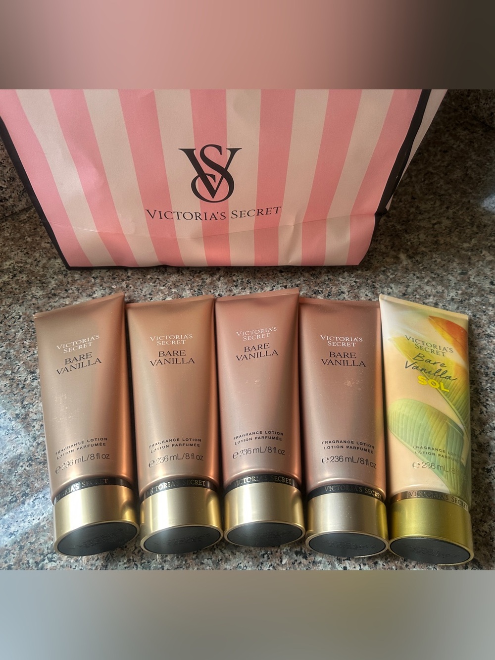 Victoria's Secret Bare Vanilla Lotion Tubes - Pink/Gold